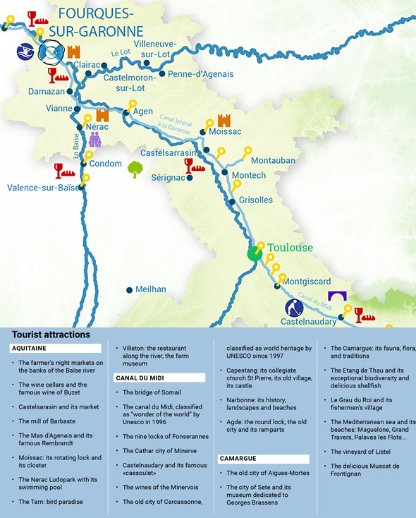 Routes River cruise aquitaine