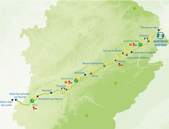 Itinéraires croisière fluviale Franche Comté