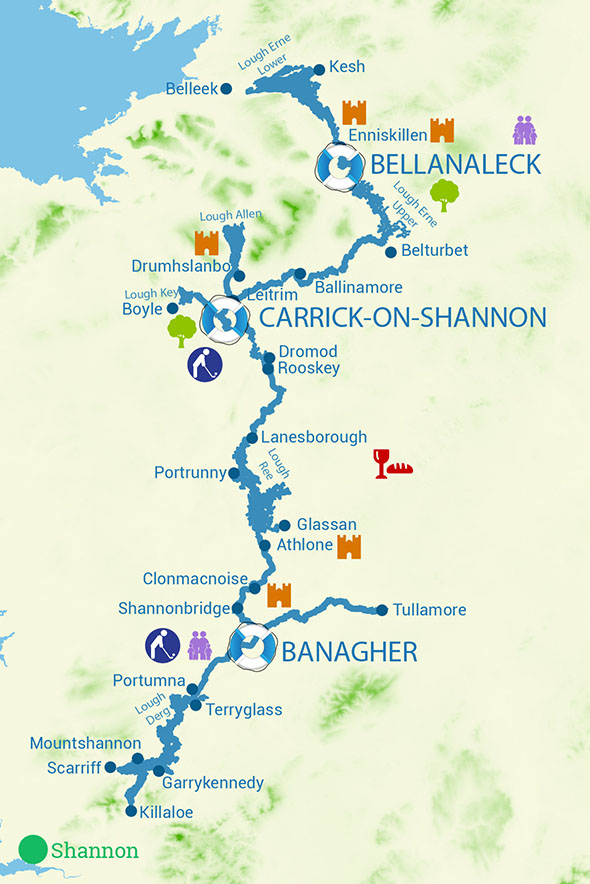Itinéraires croisière fluviale irlande